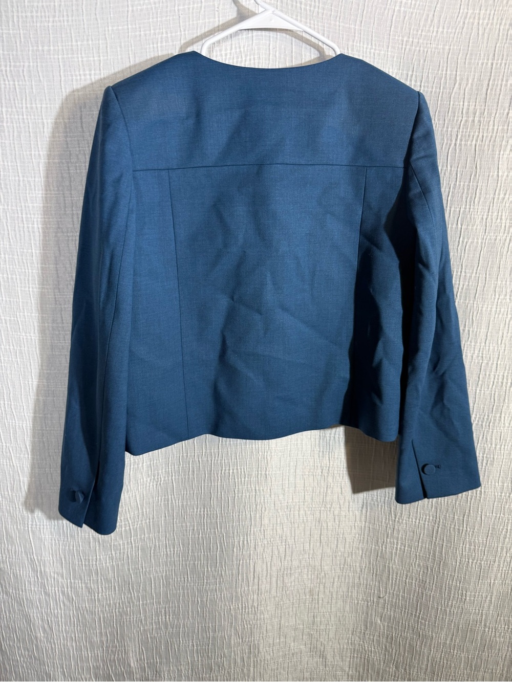 MM LaFleur The Aniya Crop Jacket - Italian Wool Twill bluebell size 6 nwt - Picture 6 of 14